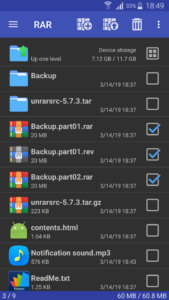 WinRAR screenshot